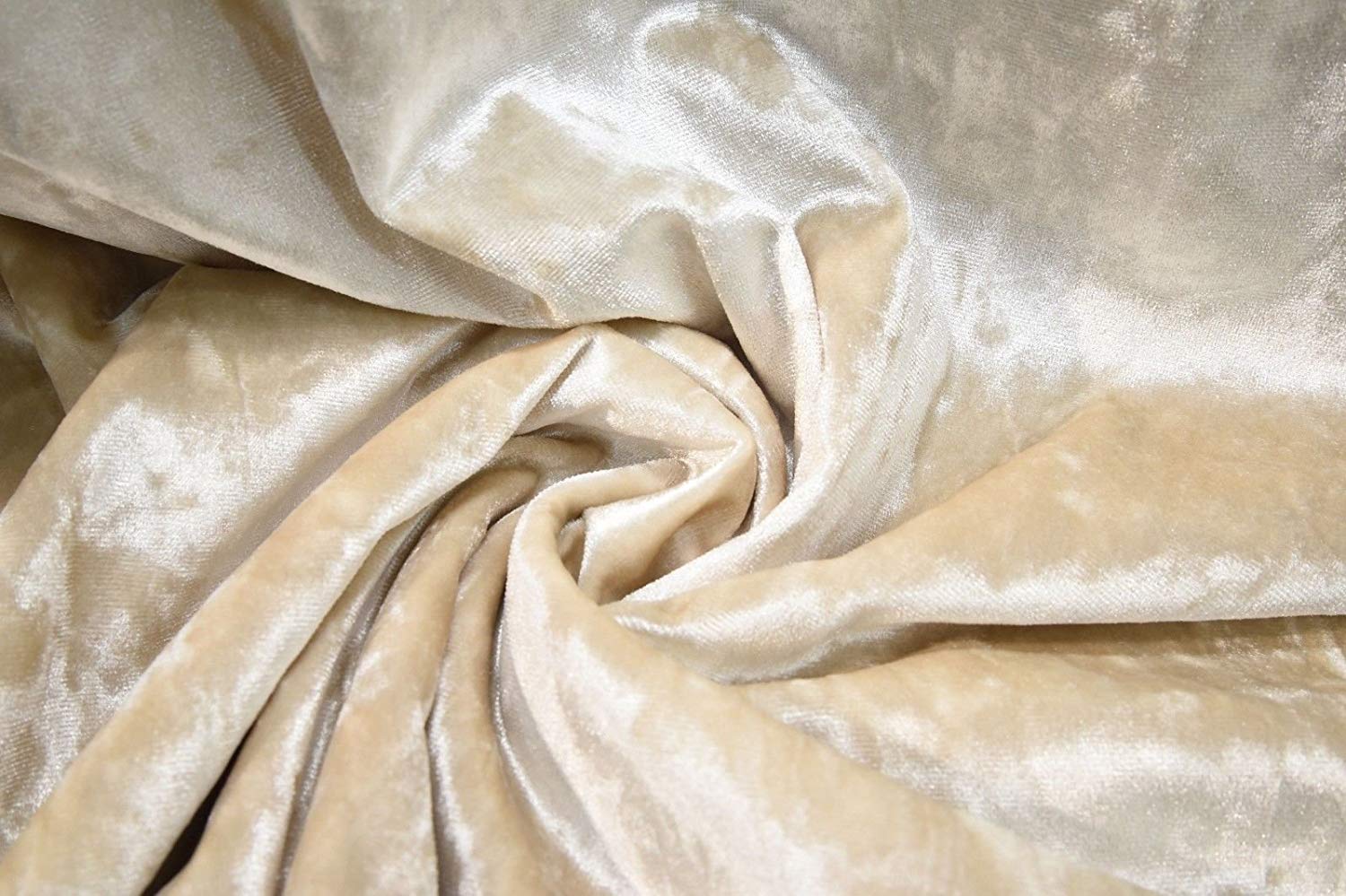 CREAM CRUSHED VELVET FABRIC BY THE METRE
